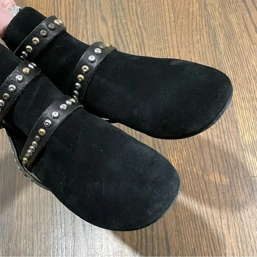 ISABEL MARANT ETOILE Hey Jude Bootie Suede Leather Studded Ankle Straps Goth - Picture 8 of 13
